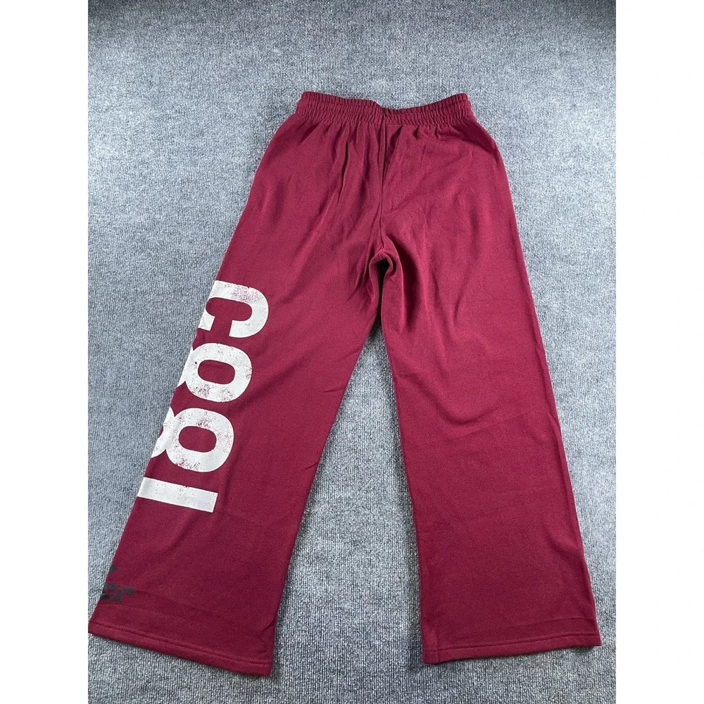 Dr Pepper Womens Maroon Lounge Set Crop Top and Wide Leg Sweatpants Size Medium